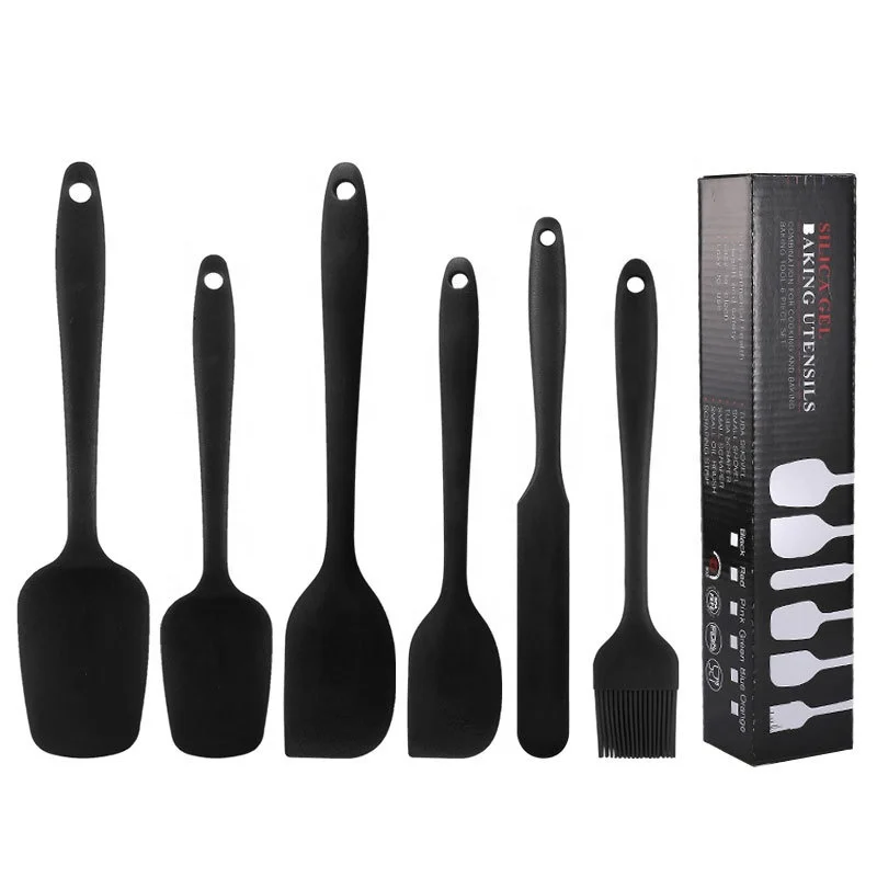 

6 Piece Silicone Spatula Set Non-Stick Heat-Resistant Spatulas Turner For Cooking Baking Mixing Baking Tools Cookware Sets