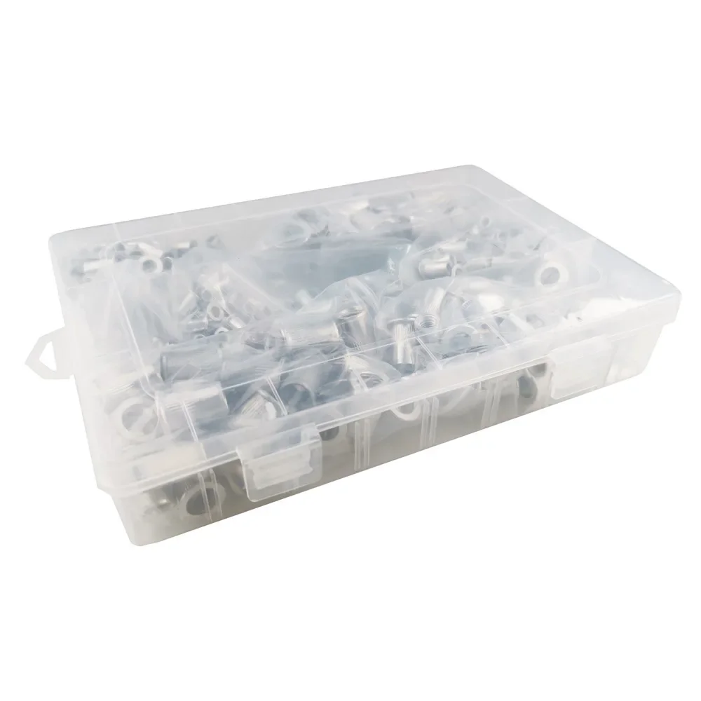 ALLSOME 300Pcs Aluminum Alloy Rivet Nut Flat Head Threaded Rivet Insert Nut Insert Reveting M3 M4 M5 M6 M8 M10 M12 HT2773
