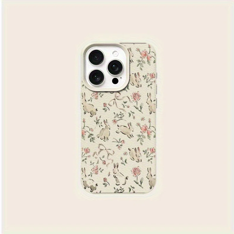 Cute Butterfly Bunny Pink Floral Full Print Phone Case For IPhone 17 thumbnail 5