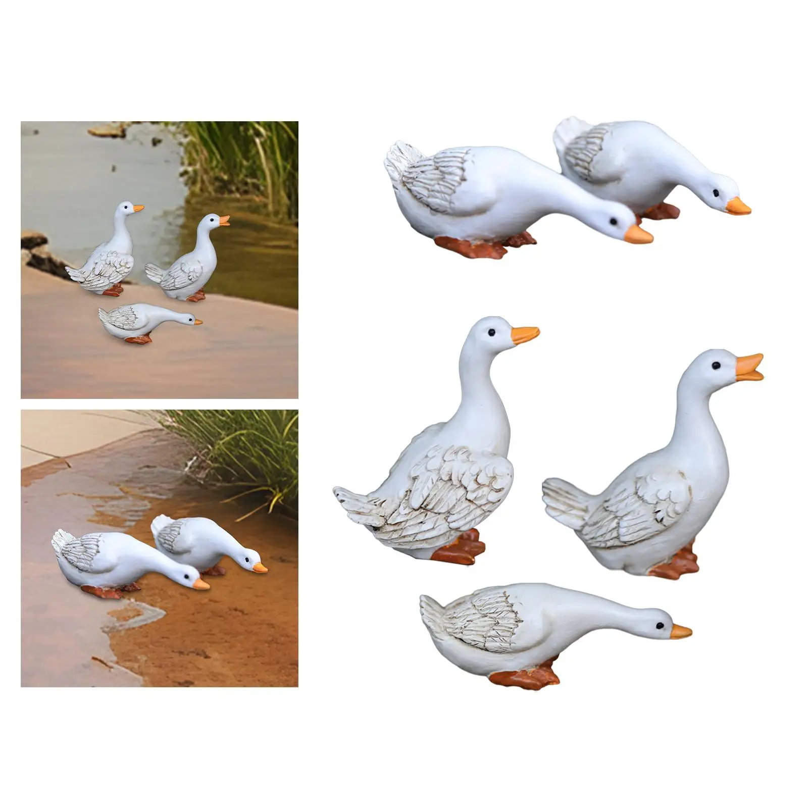 Duck Statue Crafts Simulation Home Decor Outdoor Duck Sculpture Backyard Pond Ducks Decoration for Lawn Bedroom Pond Yard Table