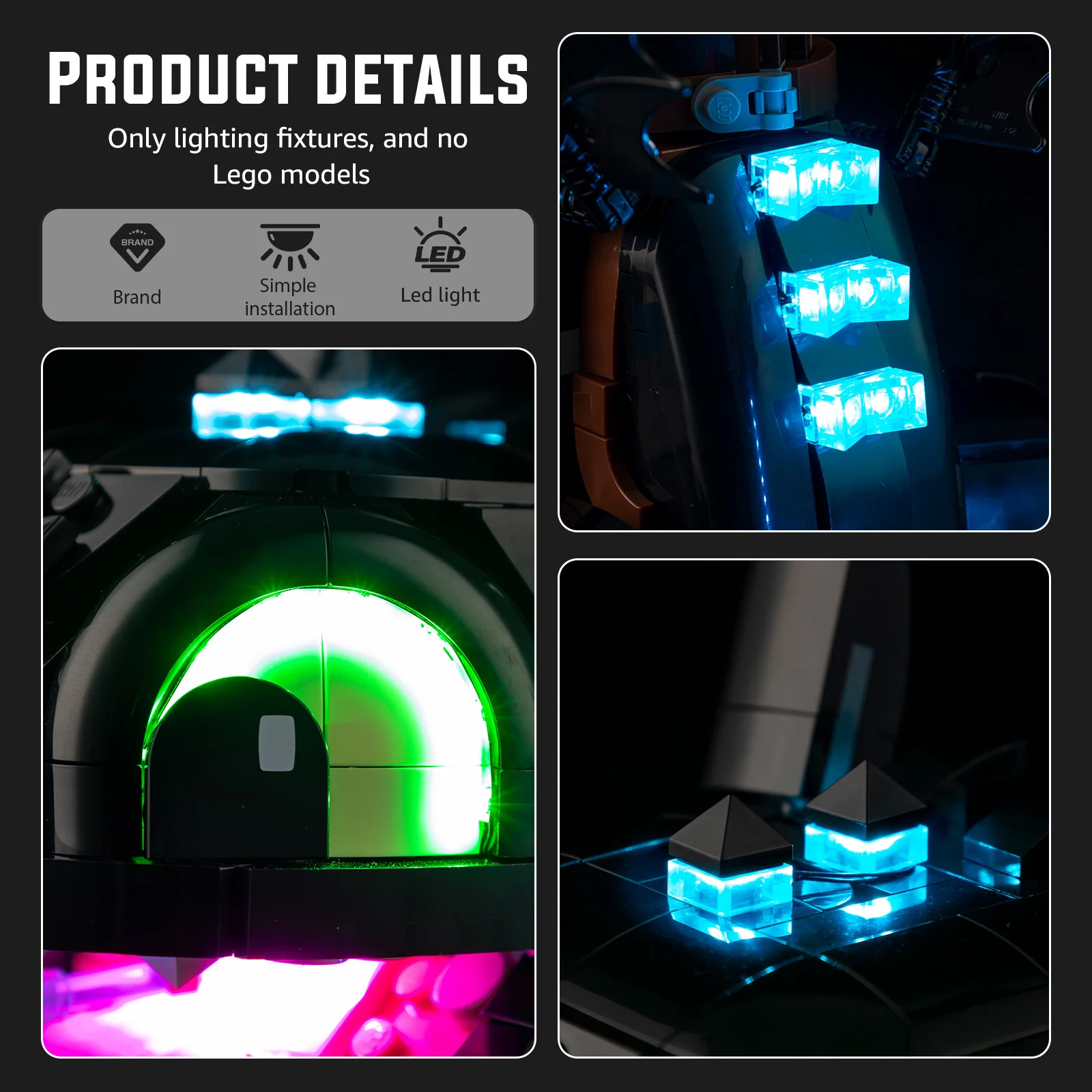 LED Light Set for Toothless Building Blocks - DIY Lamp Kit