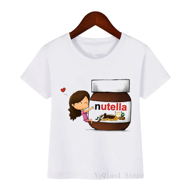 

New I Love Nutella Kids Funny Cartoon Print T-Shirt Boys Girls Cothes Summer Tshirt Children Graphic T Shirts Teen Tops Tees