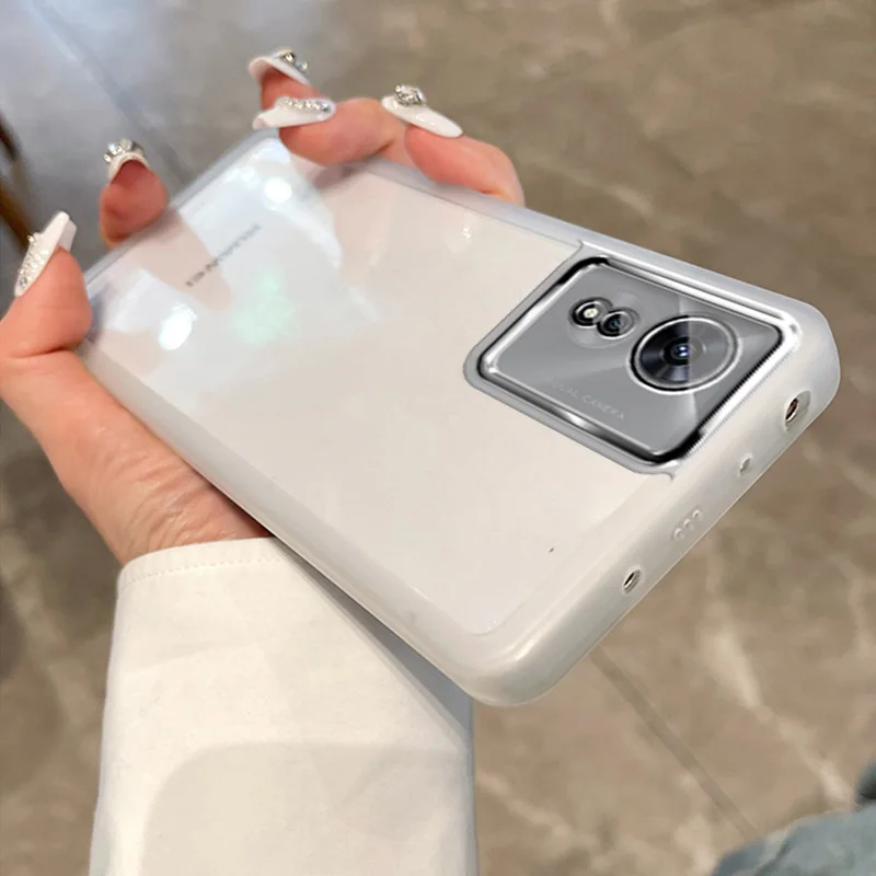 Étui Transparent à cadre mat pour caméra OPPO A78 A77 A57S A17 A54S A53 A16 A72 A77S A92 A96 A55 A54 4G A15 FindX3Lite_voghion.com