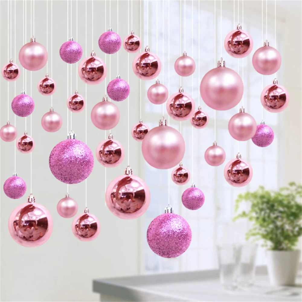 

24pcs/set Christmas Colorful Ball 4/6/8cm Cake Topper Bubble Ball for Home Birthday Party Wedding Christmas Tree Decoration