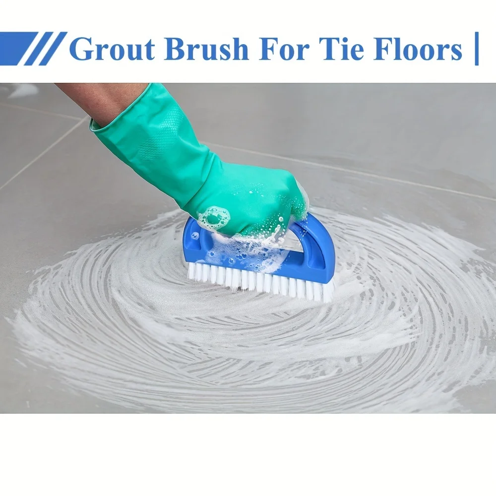 1pc, Stiff Bristles Grout Cleaner Brush, Bathroom Shower Grout Scrubber, Cleaning Brush For Tile, Cleaning Supplies 5