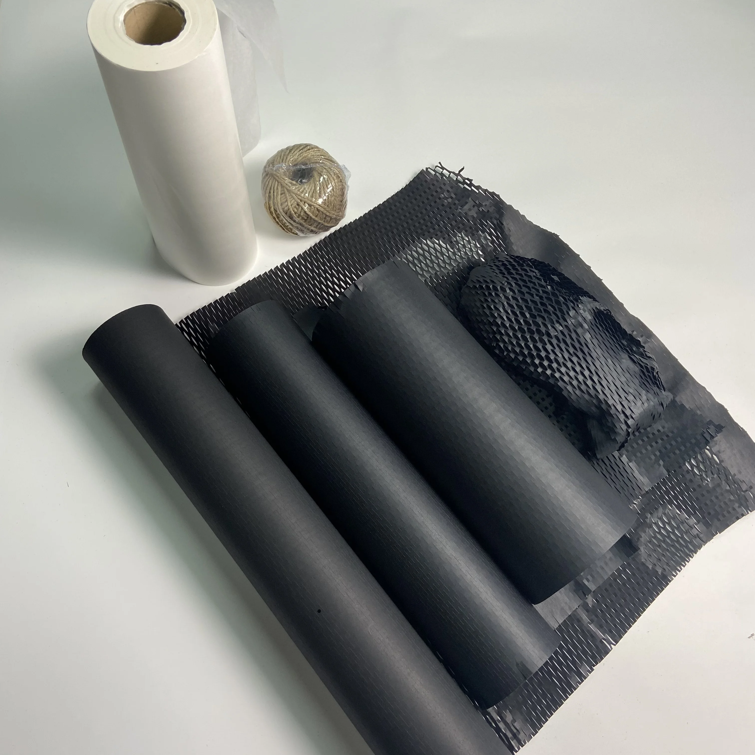 Black Honeycomb Packing Paper Wrap Recycled Cushion Wrapping Roll Eco Friendly Shipping Moving Green Wrap