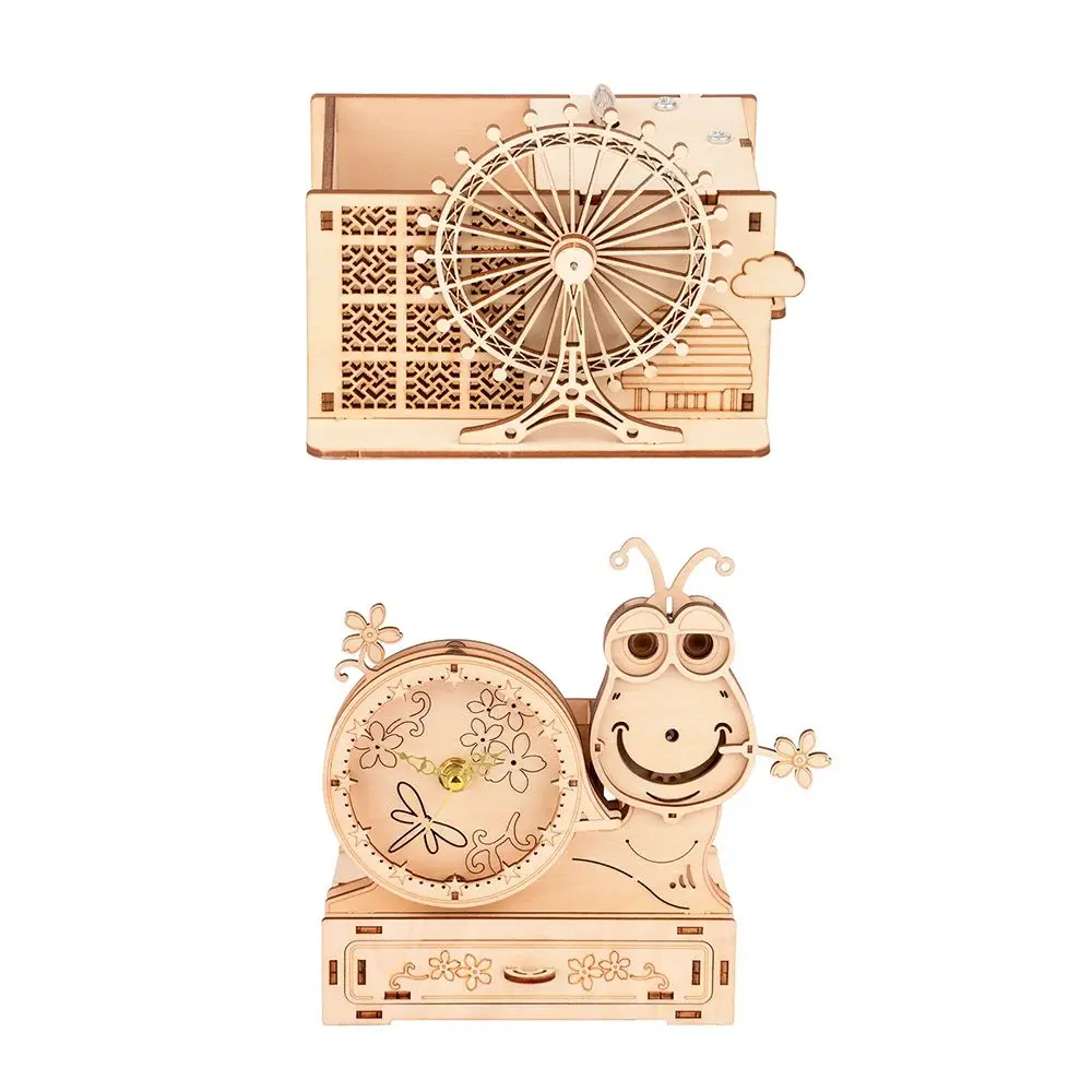 

Diy Wooden Creative Cartoon Color Pen Holder , Music Desktop Pen Storage for New Year Gift , Office Decoration