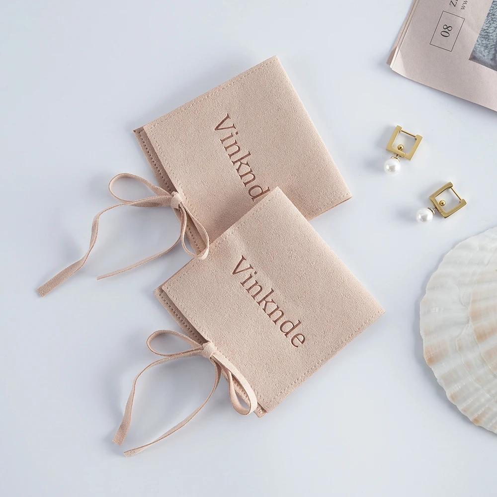 Microfiber Jewelry Packaging Gift Bags for Wedding Favor 6X6cm Personalized Custom Logo Chic Organizer Pouch Business Wholesale