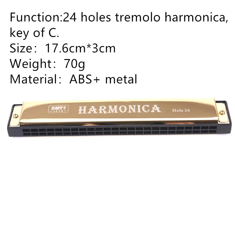 24 Hole Harmonica Key C Mouth Metal Organ Beginners Double Row Blues Musical Instruments 1pc blues harmonica