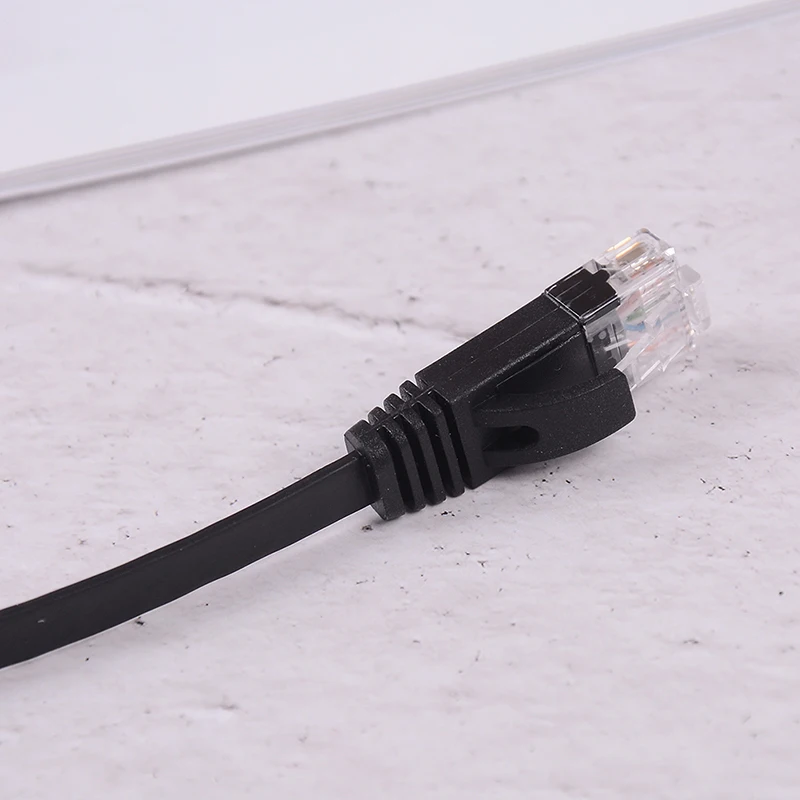 검정색 10인치(25cm) RJ45 이더넷 케이블 Cat6 네트워크 패치 코드 초박형 플랫 인터넷 와이어 카테고리 6