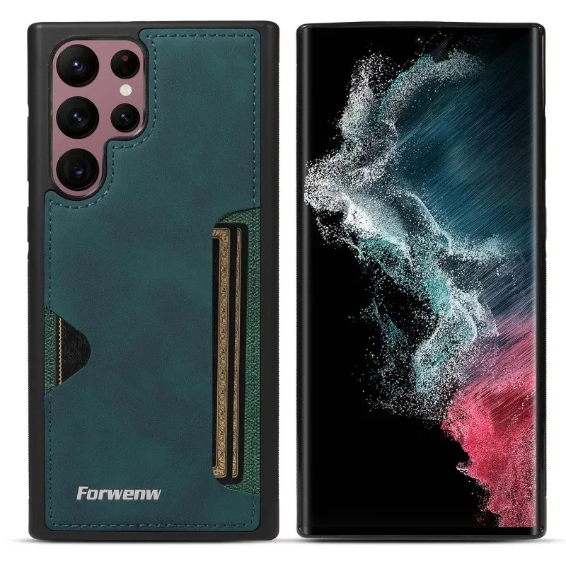 Vintage-Style PU Leather Wallet Phone Case with Card Holder