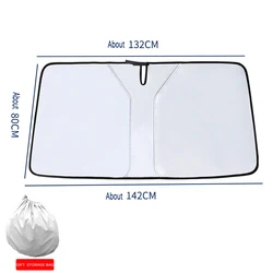 Premium Auto UV Protection Front Windshield Sunshade Visor Curtain (Large Size)