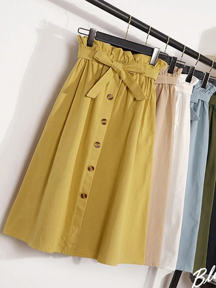 Women High Waist Casual Skirts Korean Style All-match Ladies Knitted Long Mermaid Skirt