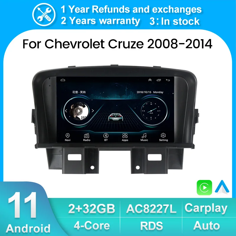 

Автомагнитола для Chevrolet Cruze 2008-2014, 2 + 32 ГБ, Android 11, GPS, 2 Din