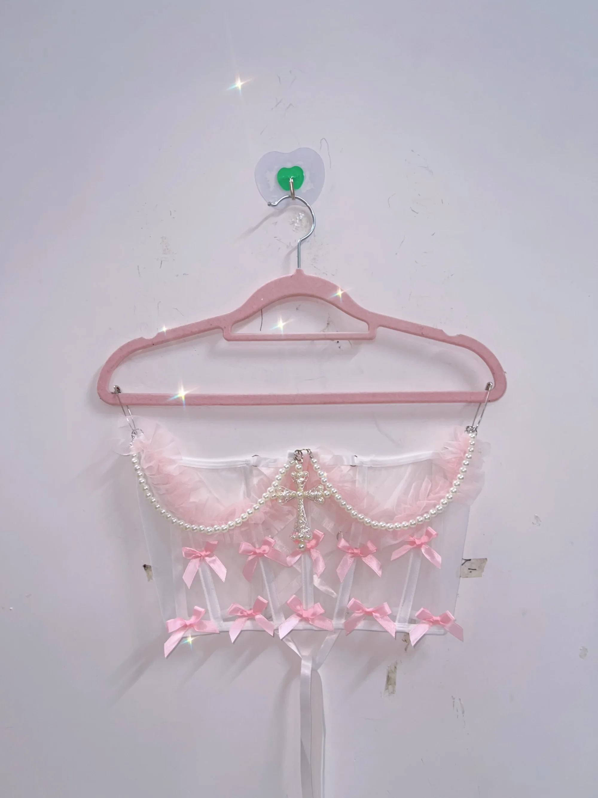 Frilly Pink Lace Up Cropped Top 5