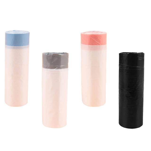 Kitchen Garbage Bags 4 Rolls Drawstring Extra Strong Reinforced Bottom Heavy Duty Trash Bags for Trash Cans Home Office Kitchen