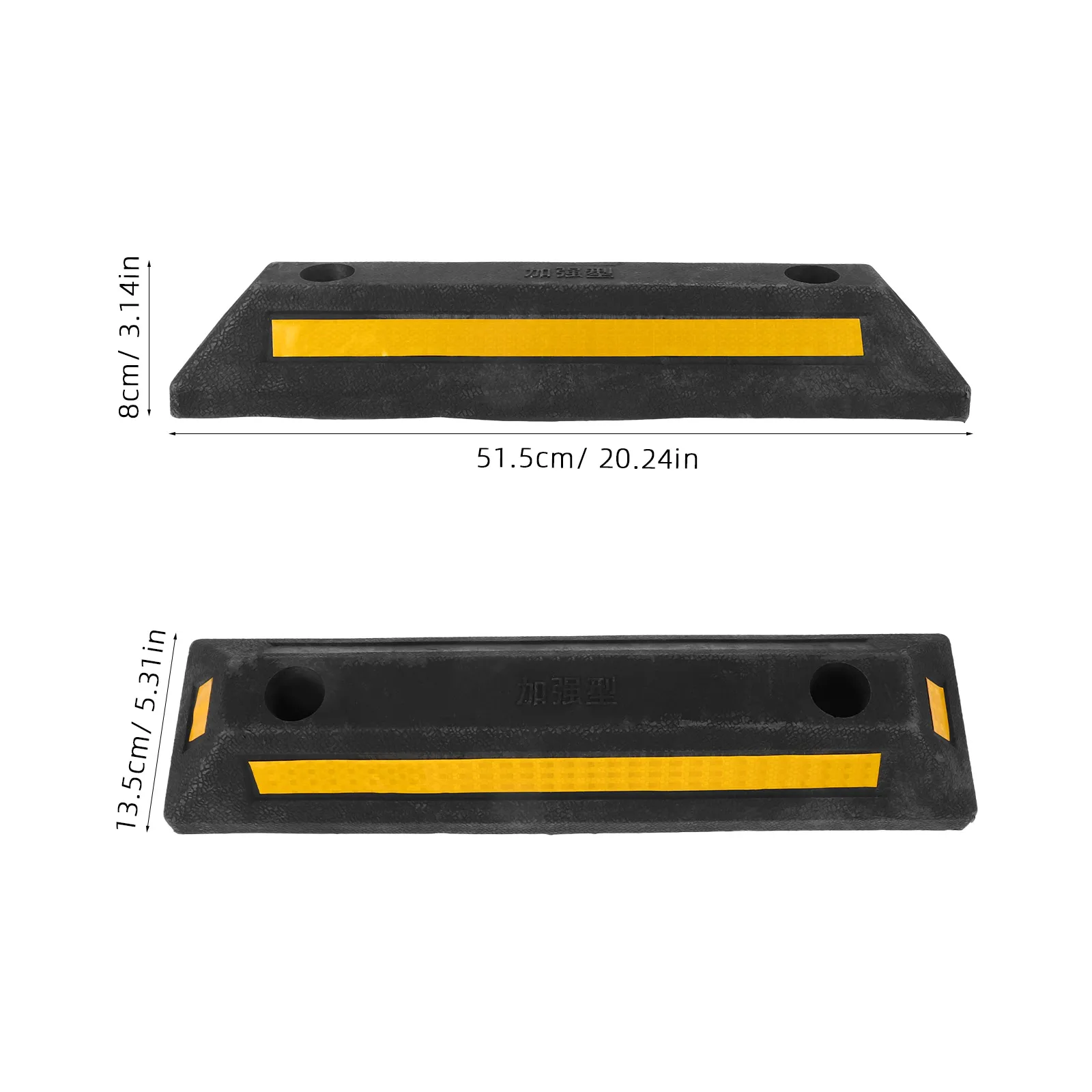 Rubber Stopper Car Tire Stops for Garage Floor Heavy Duty Parking Curb Vehicles Indicator Wheel With Yellow Reflective Tape