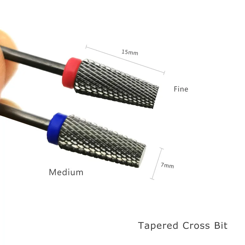 HYTOOS Flat Tapered Cross Teeth Bit 3/32 Carbide Nail Drill Bits Remove Gel Manicure Cutter Electric Drills Nails Accessorie nail drill bit,electric nail drill bit,manicure drill bit