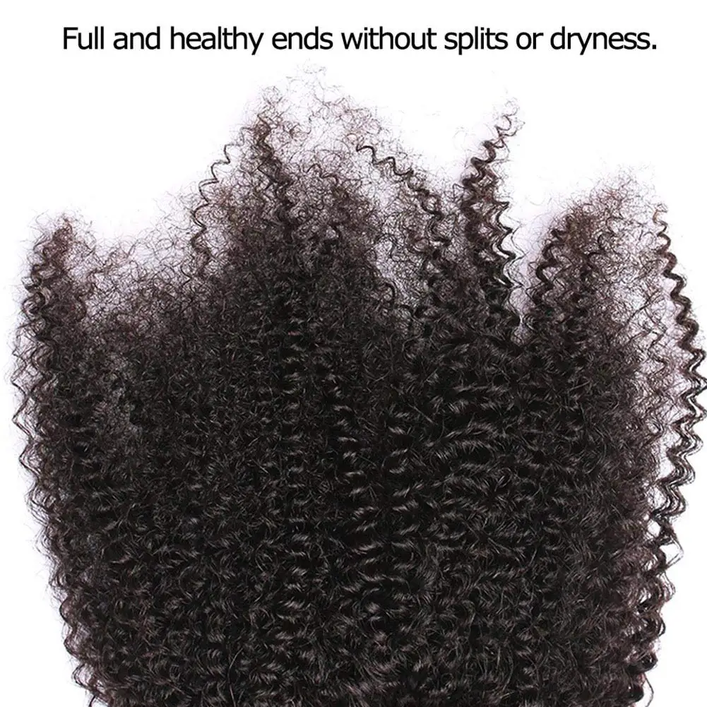 Human Hair Lace Closure Afro Kinky Curly Top Lace Closure 4X4 Top Closures Pre-plucked with Baby Hair Free Part