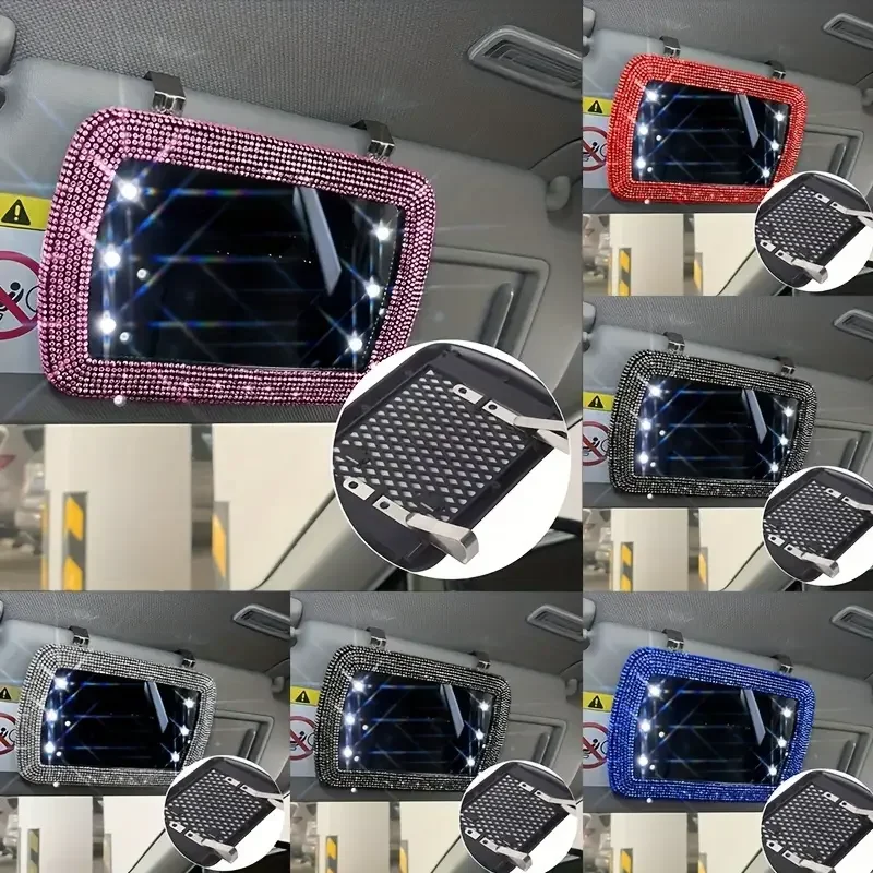 Diamond Crystal Car Visor Decoration Mirror Auto Women Makeup Mirror Sunshade Rear View Cosmetic Bling Car Accessories car sun visor rearview mirror