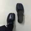 Split Toe Mary Janes Shoes For Women Square heel Tabi Shoes Loafer 2025 Spring Summer Soft Leather Women Pumps Shoes 1