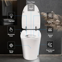 Luxury Smart Toilet with Dryer and warm water,  Elongated Bidet Toilet with Heated Seat, with Remote Control, LED Night Light 2