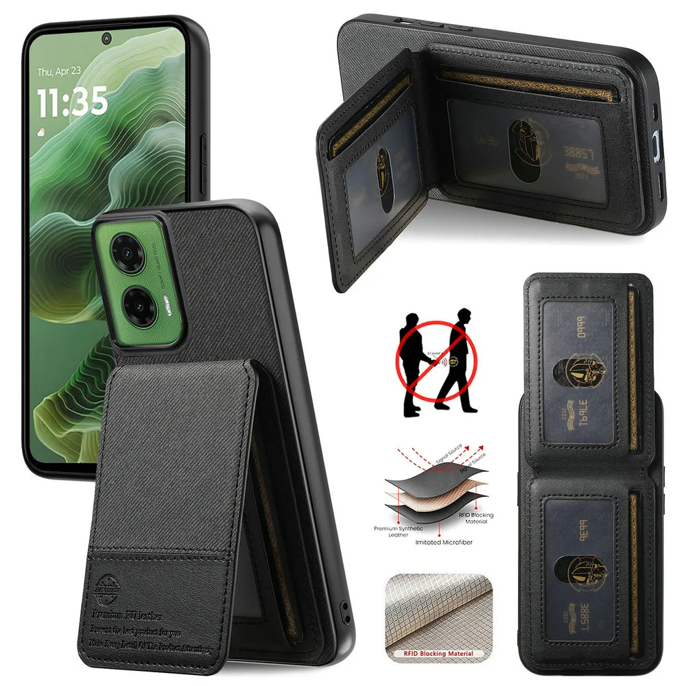 RFID Block Leather Card Case Back Cover