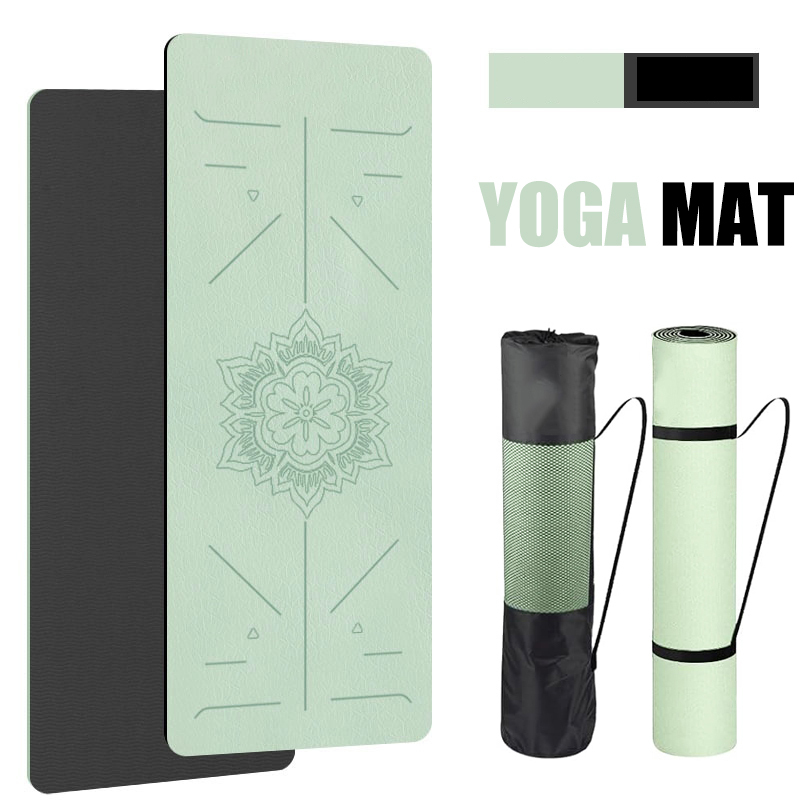 Foldable Travel Yoga Mat Print 6mm Thick Large Pilates Mat Non-slip High Exercise Mat For Home Workout Fitness Women Men