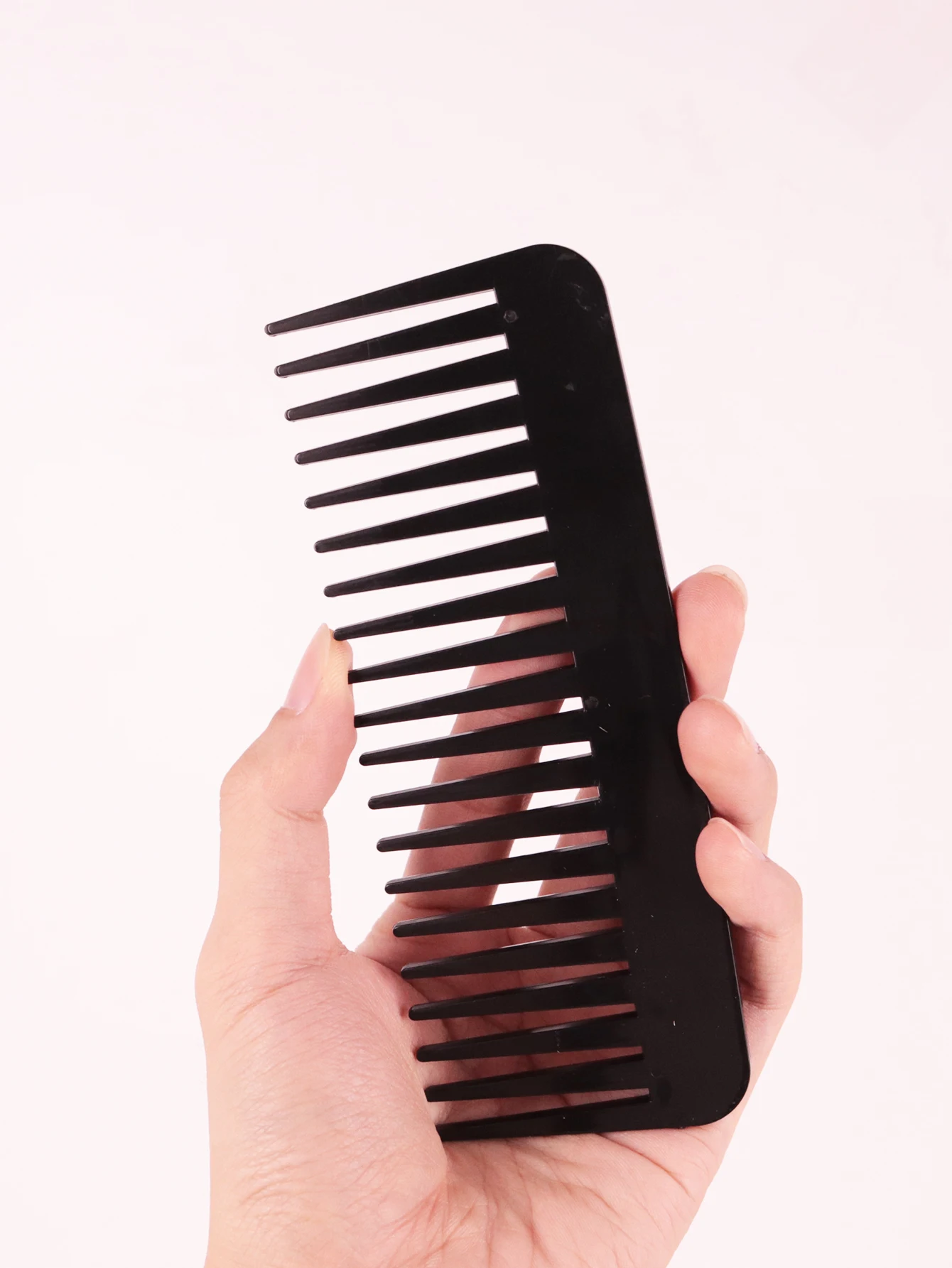 1 thick plastic heat-resistant, anti-static long toothed, wide toothed salon hairstyle comb Special for real hair wigs
