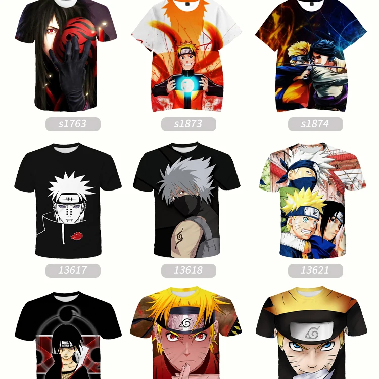 t shirt design Aruto Kid's T-shirt Japanese cartoon anime children's  print round neck short-sleeved clothing boys and girls prootion top roblox t shirt