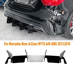 For Mercedes Benz A-Class W176 A45 AMG 2013-2018 Rear Bumper Lip Diffuser Spoiler Splitter Protector Car Styling Auto Accessory