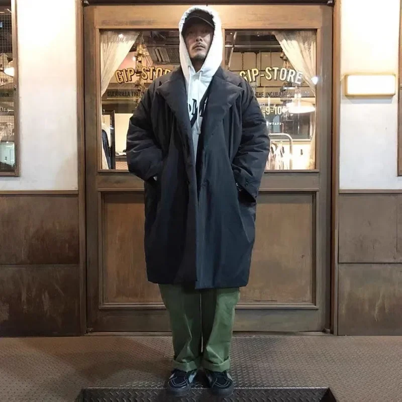 N.HOOLYWOOD Japanese Autumn Winter Warmth Thickened Loose Casual Men's Clothing Oversized Long Cotton Parkas Jacket