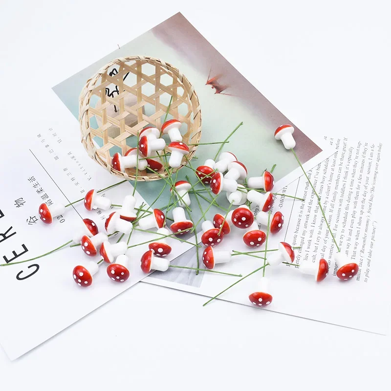 PE Mushroom Artificial Plants Diy Gifts Box Wedding Bridal Accessories Clearance Christmas Flowers Scrapbooking 10/30/50 Pieces artificial plant flowers,artificial plant flower