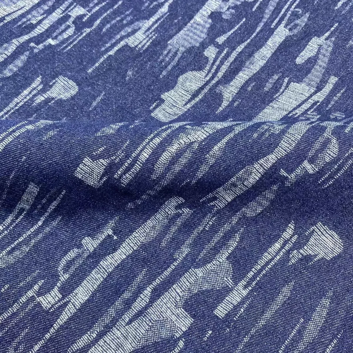 Fashionable Waterfall Denim Fabric Washed Printed Material for Skirts Shoes Hats Clothing Outerwear And Bags from Mainland China
