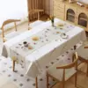 Marble Patterned Printed Tablecloth Waterproof and Oil Resistant PVC Dining Table Mat White Beige New Rectangular Table Cover 1