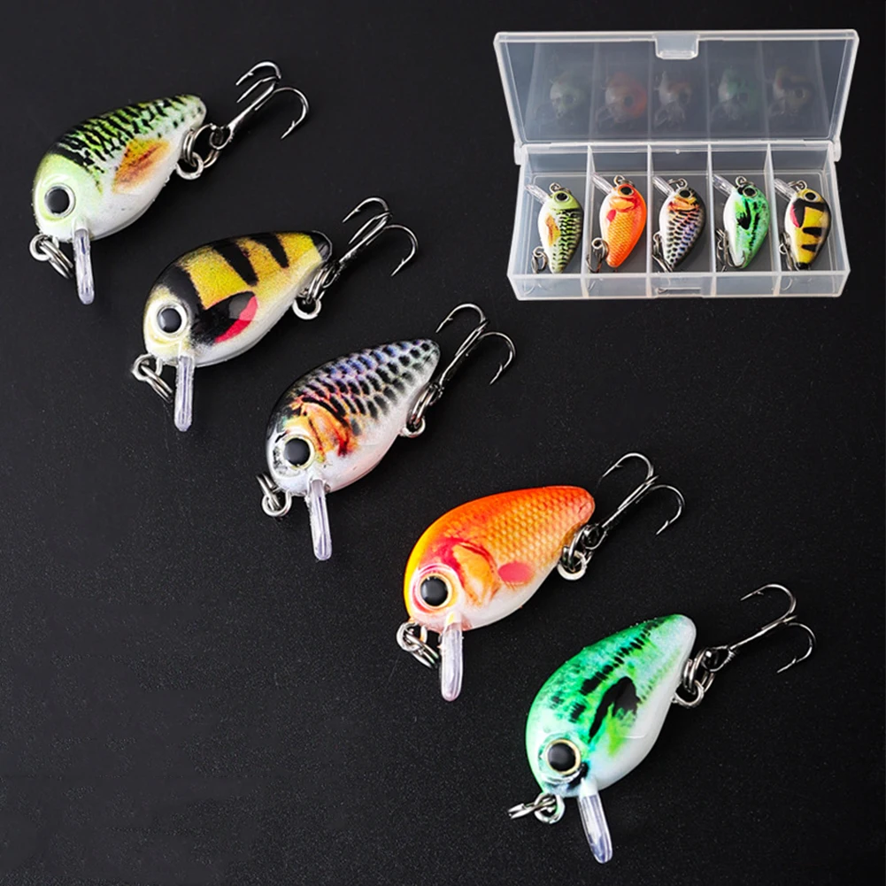 5pcs Mini Crankbait Fishing Lure 30mm 2g Floating Wobbler Swimbait Fishing Bait for Freshwater & Saltwater Angling