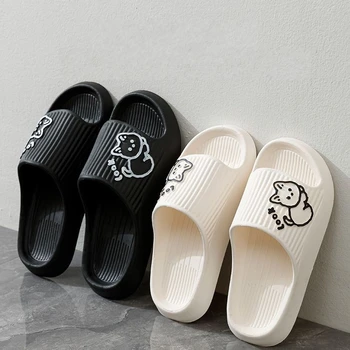 2025 Summer Women Slippers Bath Platform Non-Slip Home Cat Cartoon Flip Flops Beach Sandals Ladies Slides Indoor Zapatillas 1