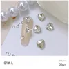 30pcs Multicolor Love Crystal Diamond Nail Charms Decoration Glass Pointed Bottom Peach Heart Gemstone Manicure Accessories 6