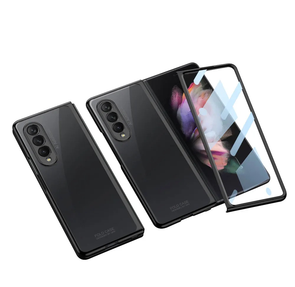 Luxury Plating Screen Glass Case For Samsung Galaxy Z Fold 3 Camera Protection H