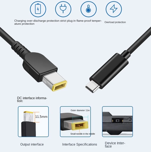 Chargeur et câble d'alimentation PC New pow 65W USB C Chargeur