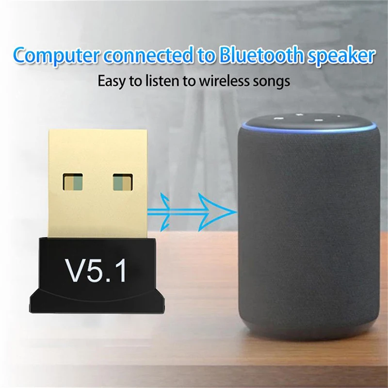 USB Bluetooth 5.1 adapter transmitter receiver Bluetooth audio dongle wireless USB adapter PC laptop For Bluetooth Adapter Audio Receiver Transceiver Adapter