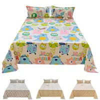 Washed Cotton Flat Bed Sheet Solid Bed Cover Single Double Queen King Size Bedsheet Linens Soft Bedspread (Pillowcase Can Order) 1