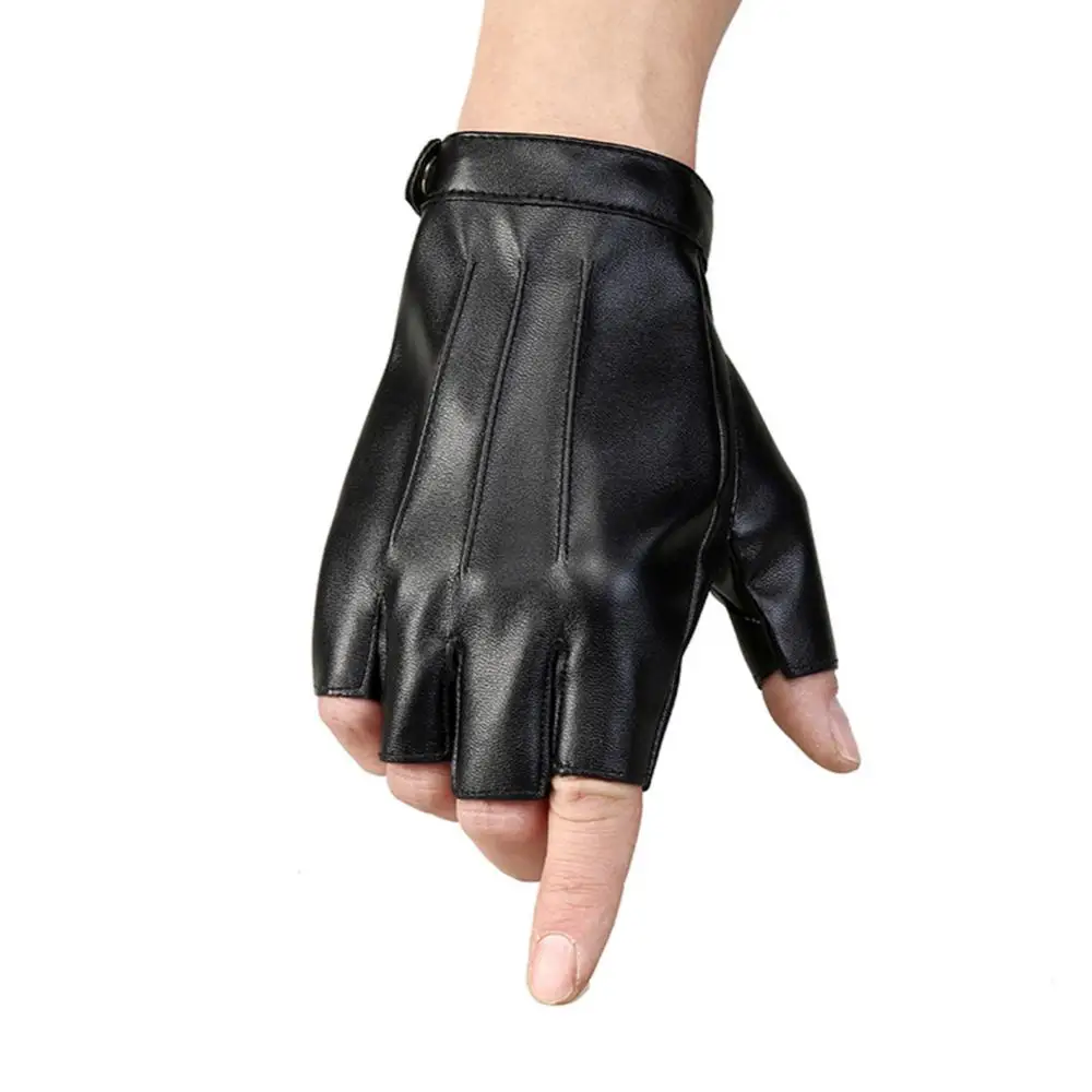 Gloves Men Slip-resistant Artificial Leather Fingerless Half Finger High Quality Luvas Driving Training Fitness Guantes Gloves 3