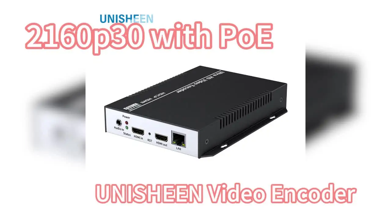 UNISHEEN 4K 30fps Video Encoder with HDMI Loopout,H.265 SRT RTMP