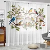 2 Pieces HD Digital Seven Color Bird Flower Figure Printed Window Valance Home Decorating Style Decorative Living Room Bedroom R 4