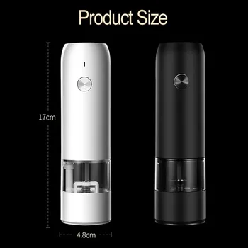 Electric Automatic Salt and Pepper Grinder Set Rechargeable With USB Gravity Spice Mill Adjustable Spices Grinder Kitchen Tools 1