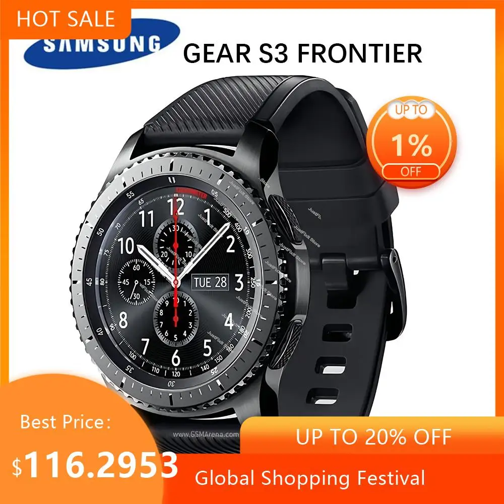 

Original Samsung GEAR S3 Frontier Classic Smartwatch 46MM Bluetooth/Lte Super AMOLED Smart Watch Blood Pressure Measure GPS