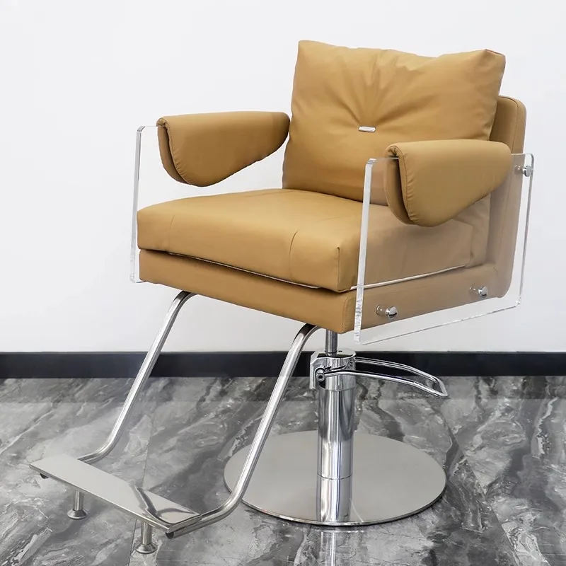 Reclining Metal Barber Chairs Ergonomic Hairdressing Aesthetic Chairs Barbershop Stylist Silla De Barbero Luxury Furnitures stylist beauty barber chairs recliner hairdressing metal chair barbershop cosmetic rolling silla de barbero luxury furnitures