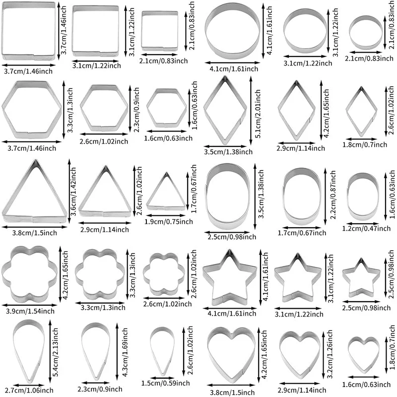 Stainless Steel Cookie Cutter Set 6