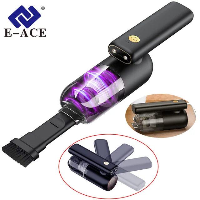 E-ACE Powerful Wireless Vacuum Cleaner 9KPa Smart Robot Mini Cordless Hoover Car Broom Home Appliance Portable Cleaning Machine